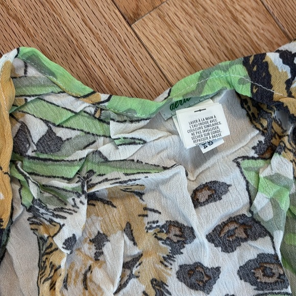 AERIE WOMENS ONE PIECE BATHING SUIT JUNGLE LEOPARD GREEN MEDIUM INCLUDES KIMONO - Picture 10 of 10